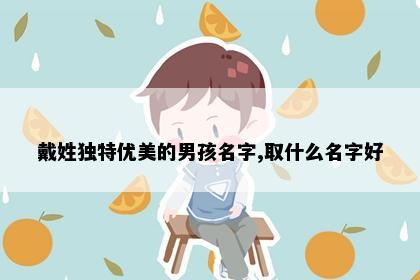 戴姓独特优美的男孩名字,取什么名字好