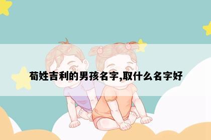 荀姓吉利的男孩名字,取什么名字好